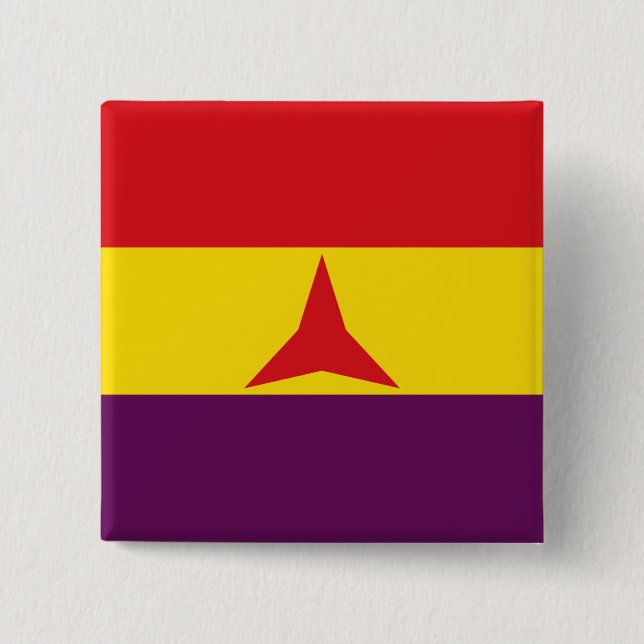 International Brigades Flag (Spanish Civil War) 15 Cm Square Badge (Front)
