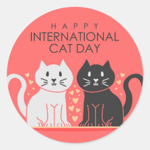 International Cat Day  Classic Round Sticker