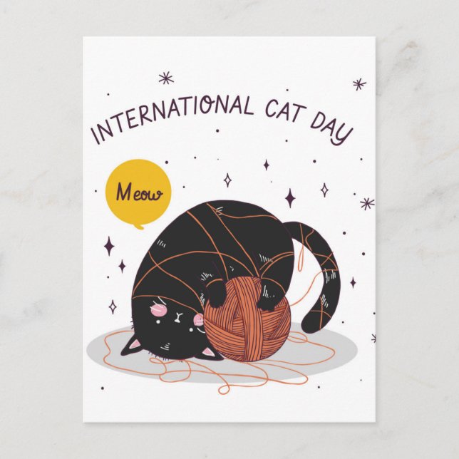 International Cat Day  Postcard (Front)