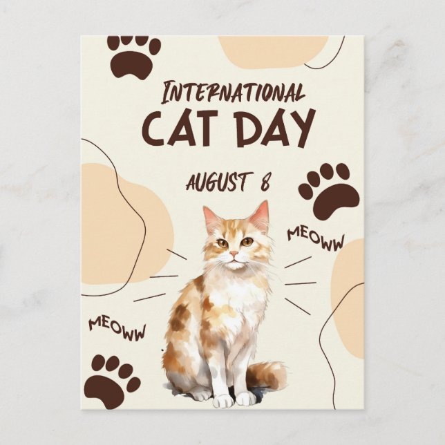 International Cat Day  Postcard (Front)