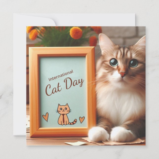 International Cat day Thank You Card (Front)