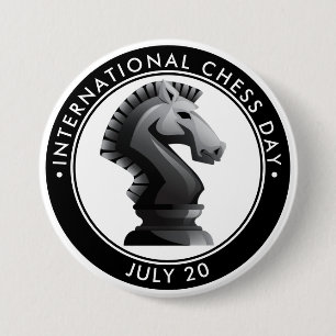 International Chess Day, HORSE 7.5 Cm Round Badge