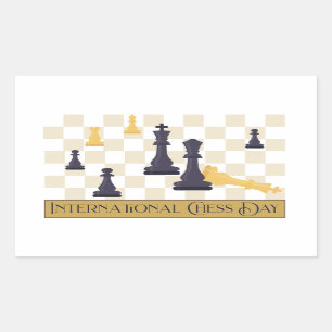International Chess Day Rectangular Sticker