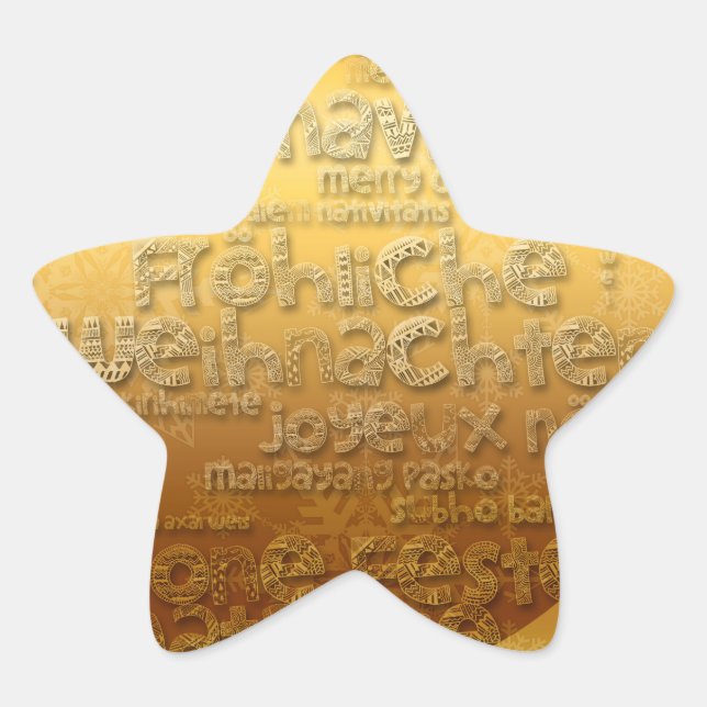 International Christmas Weihnachten Navidad - Star Sticker (Front)