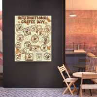 International Coffee Day Vintage Stamp