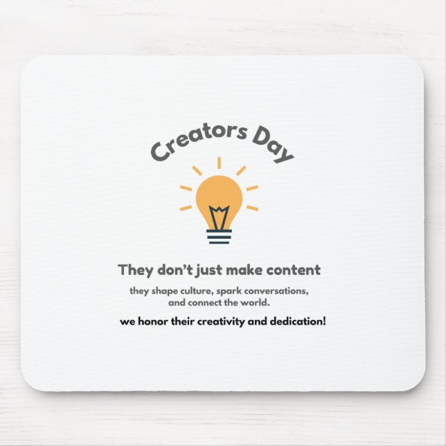 International Creator Day | Celebrate Creativity & Mouse Mat (Front)