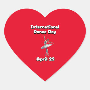 International Dance Day Heart Sticker