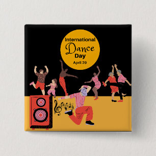 International Dance Day   World Dance Day 15 Cm Square Badge
