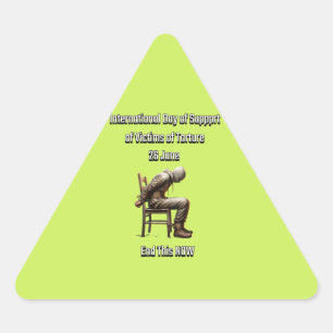 International Day in support of Torture Victims. 2 Triangle Sticker