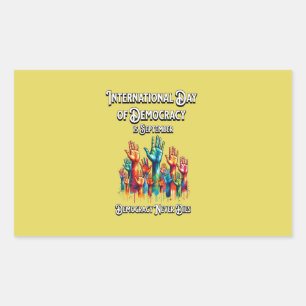 International Day of Democracy. Rectangular Sticker