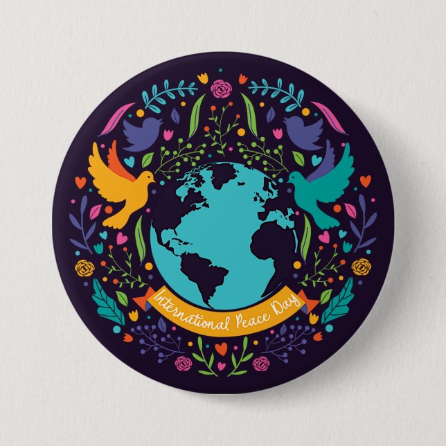 International Day of Peace 7.5 Cm Round Badge (Front)