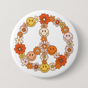 International Day of Peace Love Flower 7.5 Cm Round Badge
