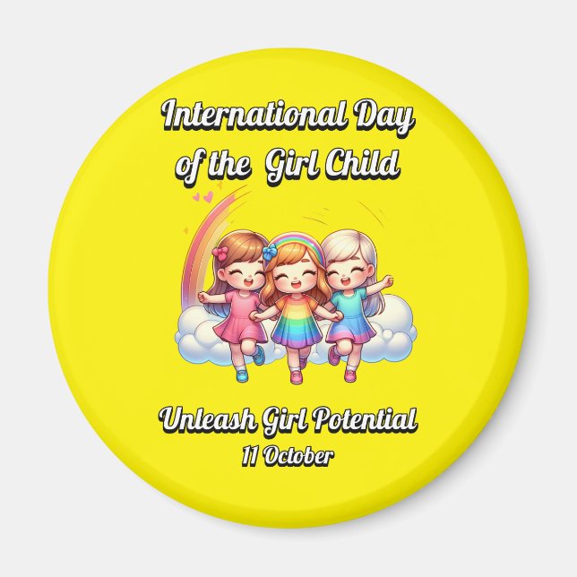 International Day of the Girl.  Girl Potential. Magnet (Front)