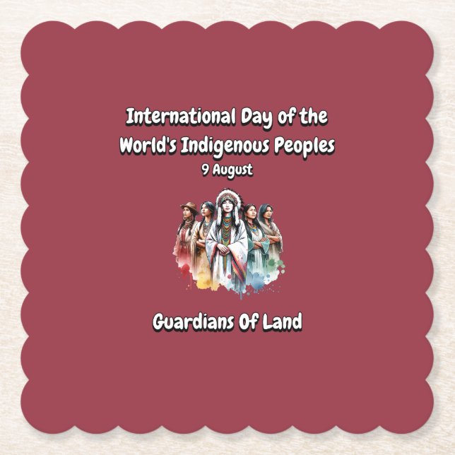 International Day of the World's Indigenous People Paper Coaster (Front)