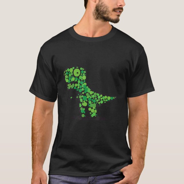 International Dot Day Green Polka Dot Rex Dinosaur T-Shirt (Front)