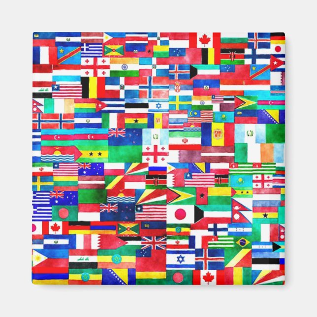 International flag collage magnet (Front)