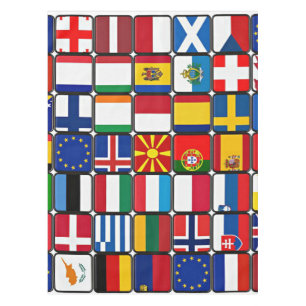 International Flag Collage Tablecloth