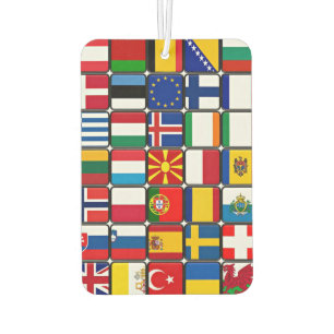 International flag collage, world flags car air freshener