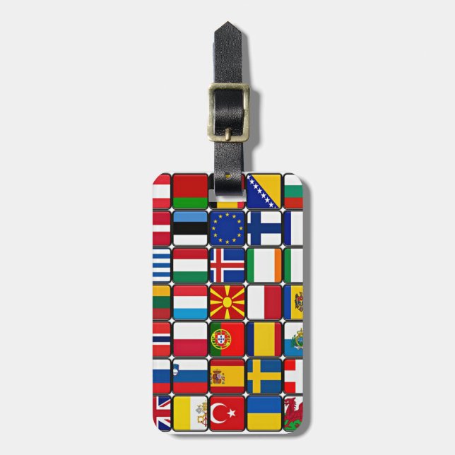 International flag collection, world flags luggage tag (Front Vertical)