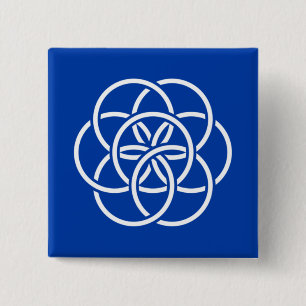 International Flag of Planet Earth 15 Cm Square Badge