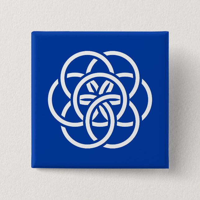 International Flag of Planet Earth 15 Cm Square Badge (Front)