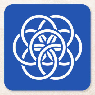 International Flag of Planet Earth Square Paper Coaster