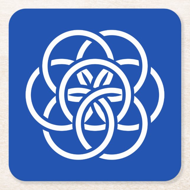 International Flag of Planet Earth Square Paper Coaster (Front)