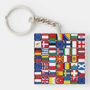 International flags collection, world flags key ring
