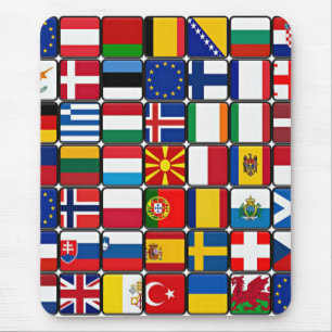 International flags collection, world flags mouse mat