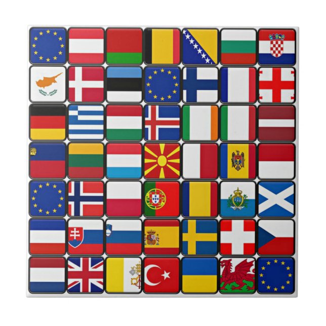 International flags collection, world flags tile (Front)