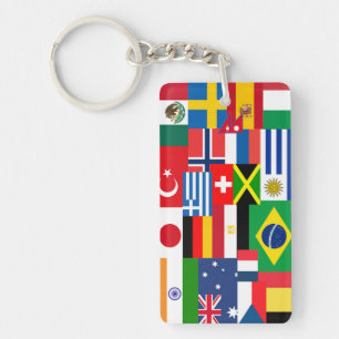 International Flags of the World Key Ring