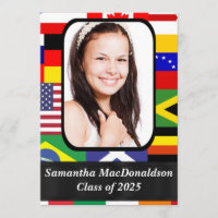 International flags photo graduation