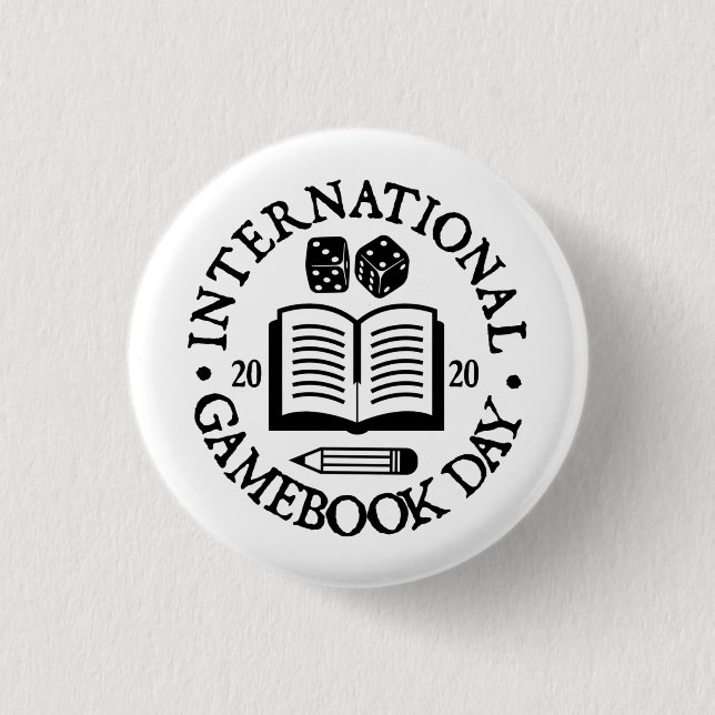 International Gamebook Day Button Badge (Front)