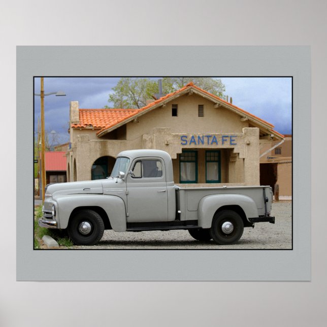 International Harvester L-110 Truck Santa Fe Depot Poster (Front)