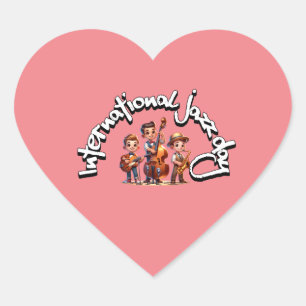 International Jazz Day Heart Sticker