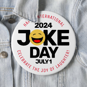 International Joke Day Laughing Face 6 Cm Round Badge