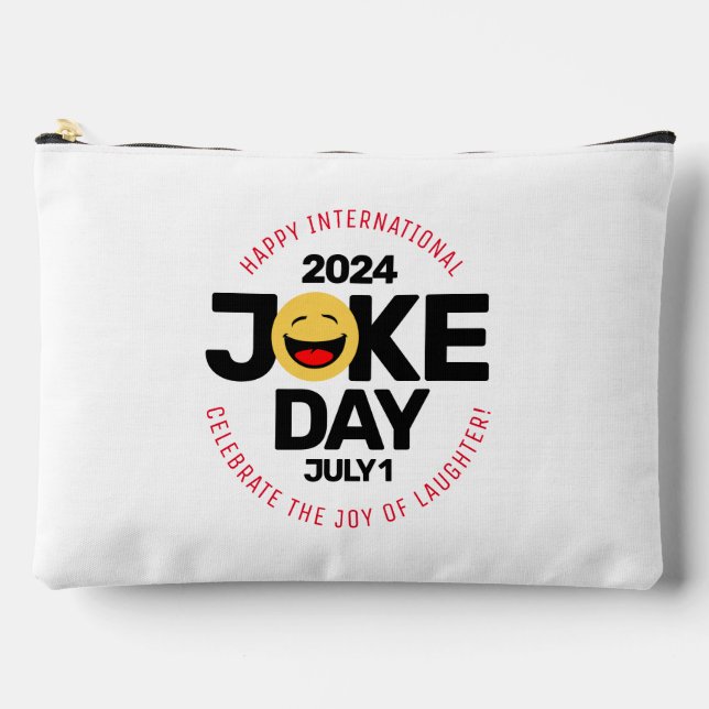 International Joke Day Laughing Face Accessory Pouch (Front)