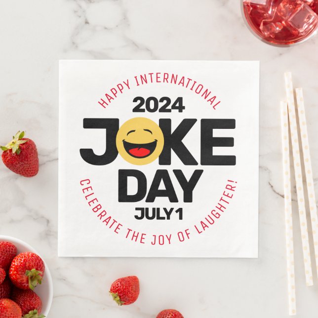 International Joke Day Laughing Face Napkin (Insitu)