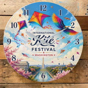 International Kite Festival Washington  Large Clock