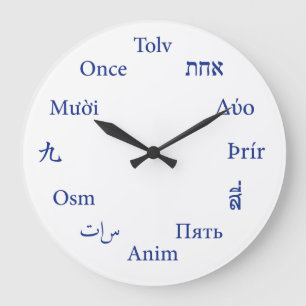 International Languages Clock (Blue)