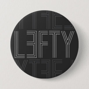 INTERNATIONAL LEFT HANDERS DAY 7.5 CM ROUND BADGE