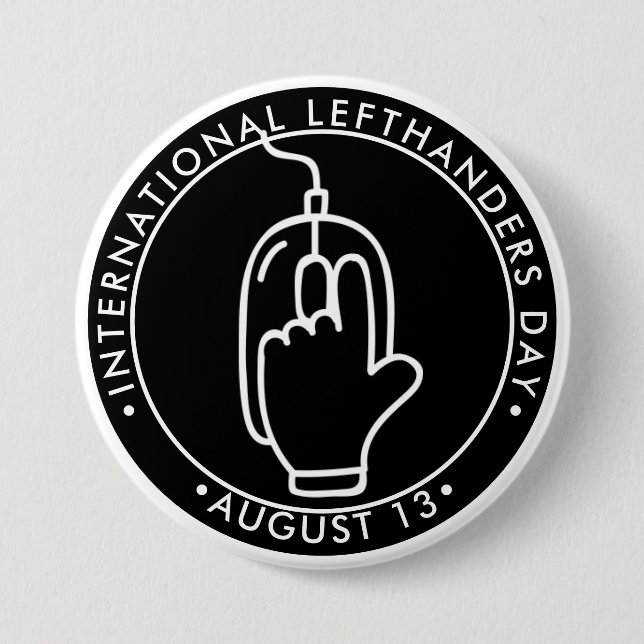 International Lefthanders Day, lefthanded mouse Bu 7.5 Cm Round Badge (Front)