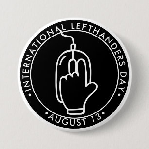 International Lefthanders Day, lefthanded mouse Bu 7.5 Cm Round Badge