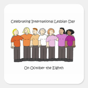 International Lesbian Day October 8th Square Sticker
