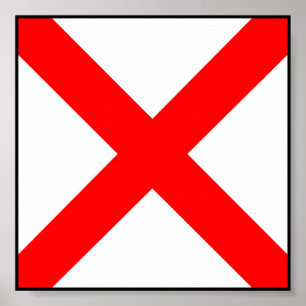International maritime signal flag letter nautical poster
