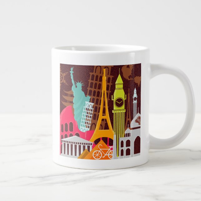International Monuments Large Coffee Mug (Right)