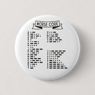 International Morse Code  6 Cm Round Badge