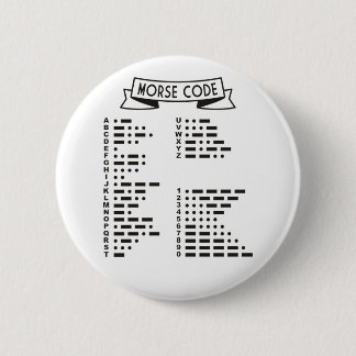 International Morse Code 6 Cm Round Badge