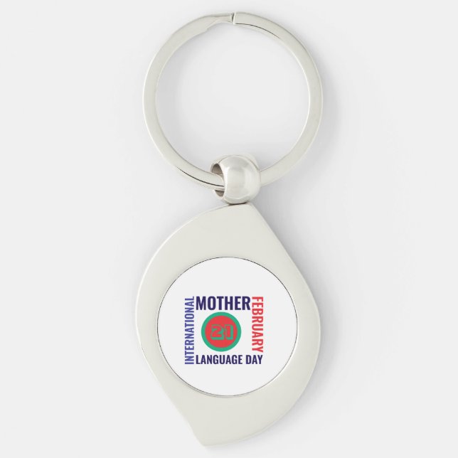 International Mother Language Day Unique Key Ring (Front)