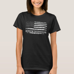 International Museum Day Museum Technician Us Flag T-Shirt
